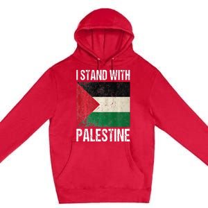 support i stand with palestine free palestine flag arabic Premium Pullover Hoodie