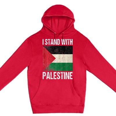 support i stand with palestine free palestine flag arabic Premium Pullover Hoodie