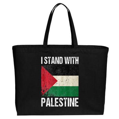 support i stand with palestine free palestine flag arabic Cotton Canvas Jumbo Tote