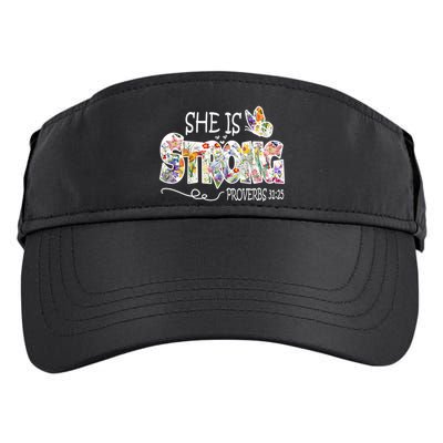 She Is Strong Proverbs 31:25 Bible Verse Adult Drive Performance Visor