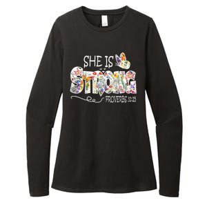 She Is Strong Proverbs 31:25 Bible Verse Womens CVC Long Sleeve Shirt