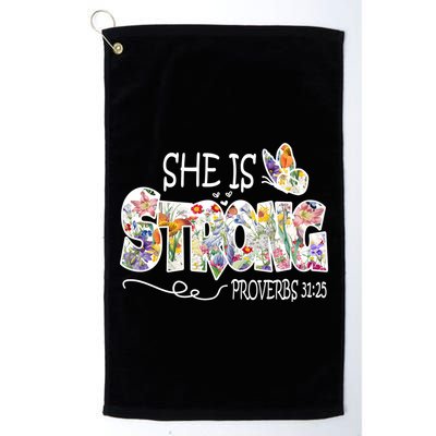 She Is Strong Proverbs 31:25 Bible Verse Golf Towel