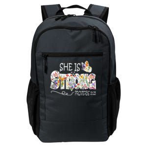 She Is Strong Proverbs 31:25 Bible Verse Daily Commute Backpack