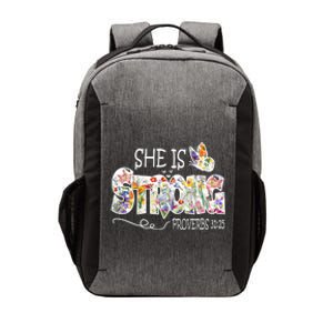 She Is Strong Proverbs 31:25 Bible Verse Vector Backpack