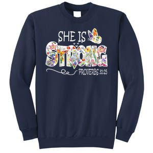 She Is Strong Proverbs 31:25 Bible Verse Sweatshirt