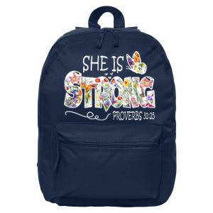 She Is Strong Proverbs 31:25 Bible Verse 16 in Basic Backpack