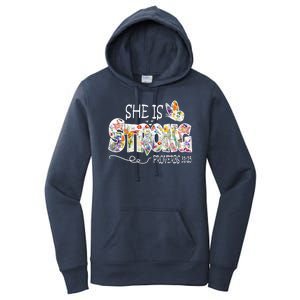 She Is Strong Proverbs 31:25 Bible Verse Women's Pullover Hoodie