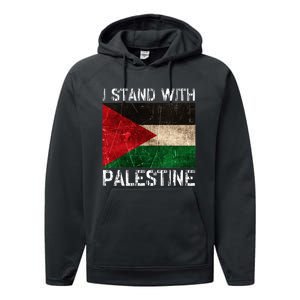 Support I Stand With Palestine Free Palestine Flag Arabic Performance Fleece Hoodie