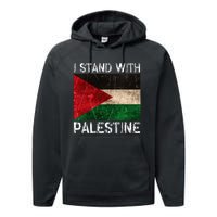 Support I Stand With Palestine Free Palestine Flag Arabic Performance Fleece Hoodie