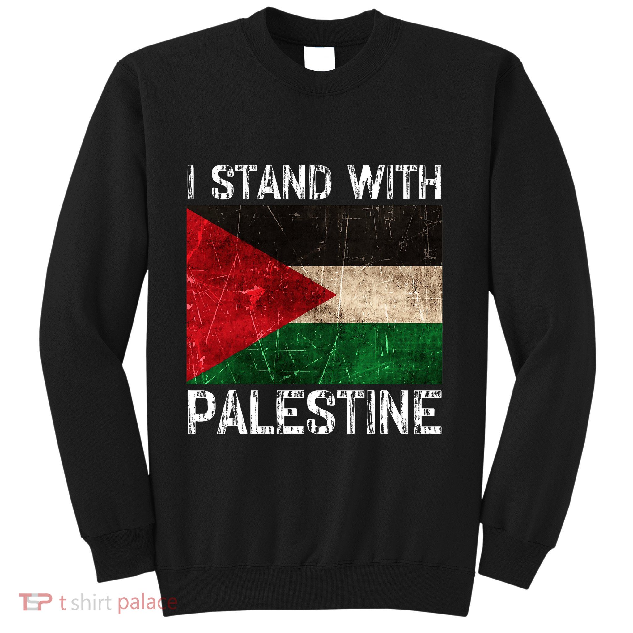 Support I Stand With Palestine Free Palestine Flag Arabic Sweatshirt