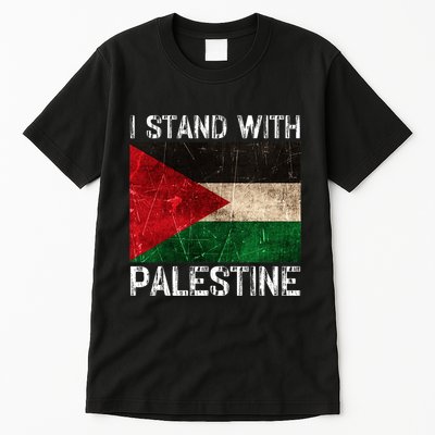 Support I Stand With Palestine Free Palestine Flag Arabic Tall T-Shirt