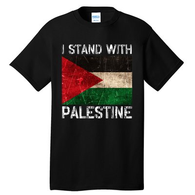 Support I Stand With Palestine Free Palestine Flag Arabic Tall T-Shirt