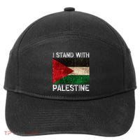 Support I Stand With Palestine Free Palestine Flag Arabic 7-Panel Snapback Hat