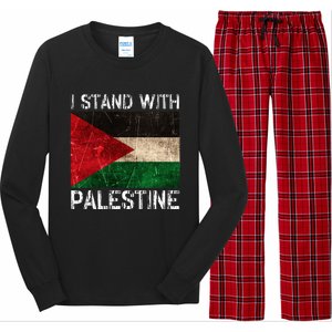 Support I Stand With Palestine Free Palestine Flag Arabic Long Sleeve Pajama Set