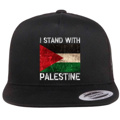 Support I Stand With Palestine Free Palestine Flag Arabic Flatbill Hat