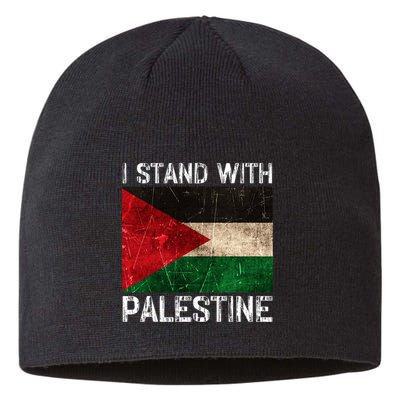 Support I Stand With Palestine Free Palestine Flag Arabic Sustainable Beanie