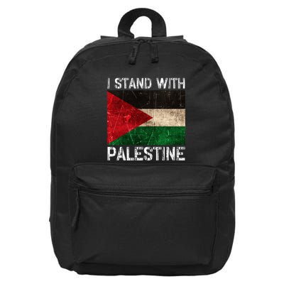 Support I Stand With Palestine Free Palestine Flag Arabic 16 in Basic Backpack