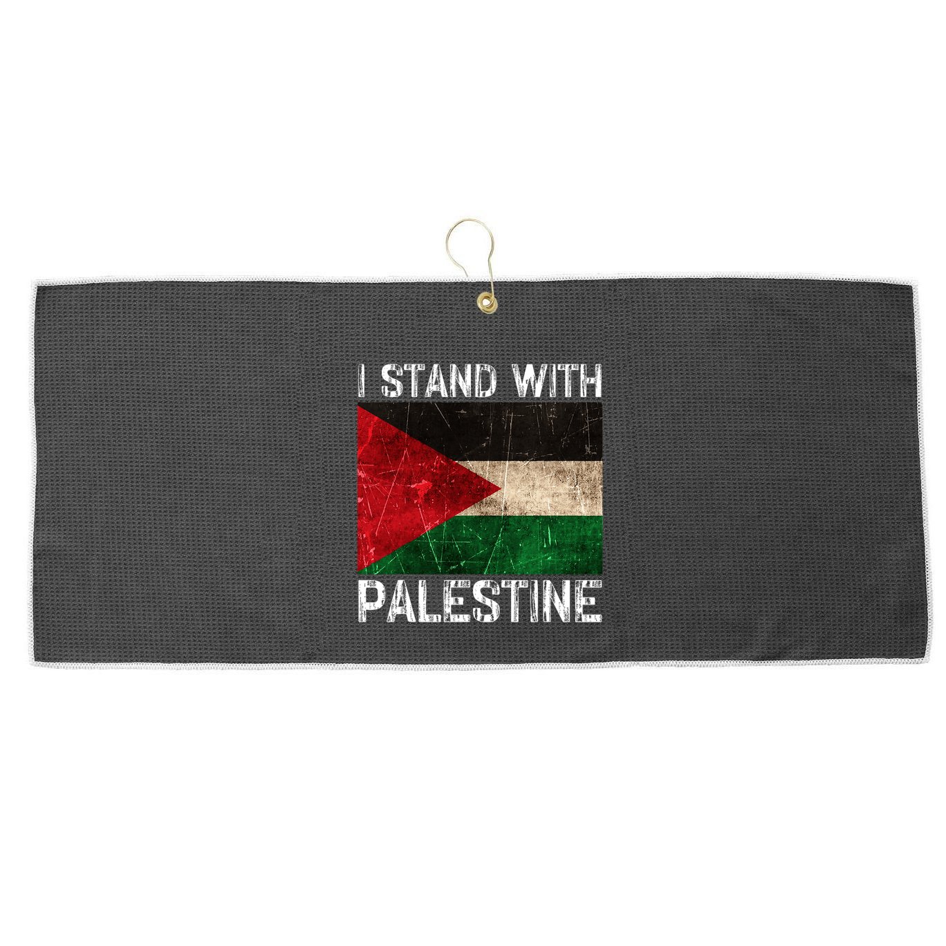 Support I Stand With Palestine Free Palestine Flag Arabic Large Microfiber Waffle Golf Towel
