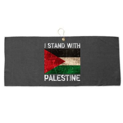 Support I Stand With Palestine Free Palestine Flag Arabic Large Microfiber Waffle Golf Towel