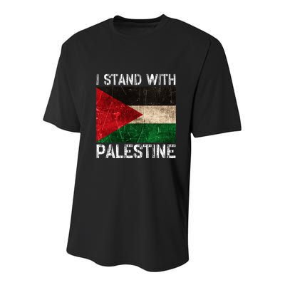 Support I Stand With Palestine Free Palestine Flag Arabic Youth Performance Sprint T-Shirt