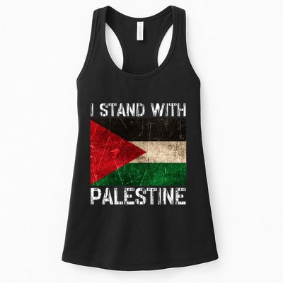 Support I Stand With Palestine Free Palestine Flag Arabic Womens Tank Top