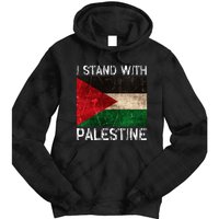 Support I Stand With Palestine Free Palestine Flag Arabic Tie Dye Hoodie