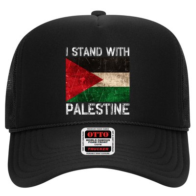 Support I Stand With Palestine Free Palestine Flag Arabic Trucker Hat