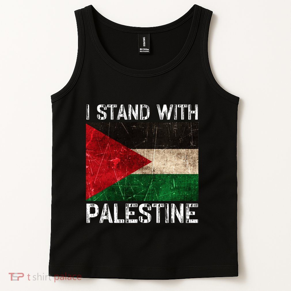 Support I Stand With Palestine Free Palestine Flag Arabic Tank Top