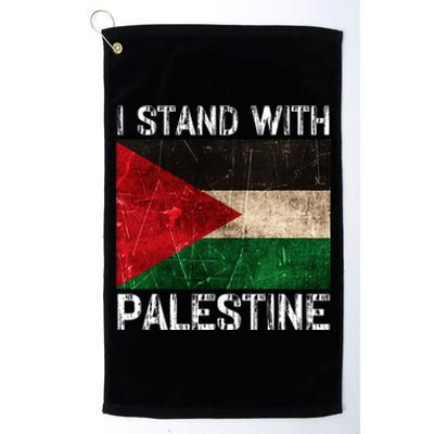 Support I Stand With Palestine Free Palestine Flag Arabic Platinum Collection Golf Towel