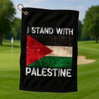 Support I Stand With Palestine Free Palestine Flag Arabic Golf Towel