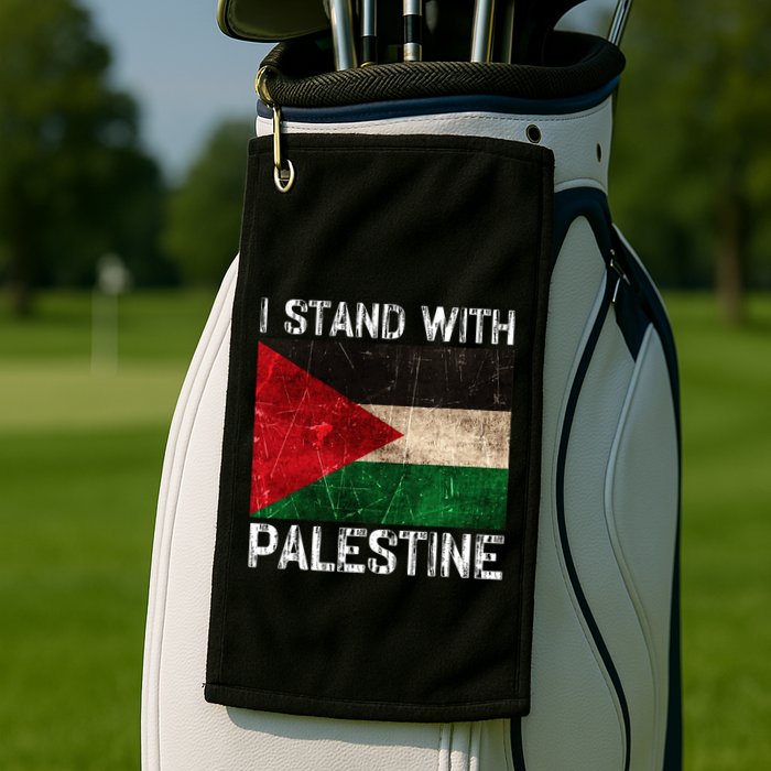 Support I Stand With Palestine Free Palestine Flag Arabic Golf Towel