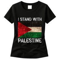 Support I Stand With Palestine Free Palestine Flag Arabic Womens T-Shirt