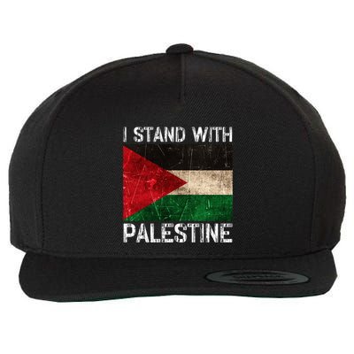 Support I Stand With Palestine Free Palestine Flag Arabic Wool Snapback Cap