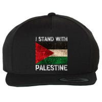 Support I Stand With Palestine Free Palestine Flag Arabic Wool Snapback Cap