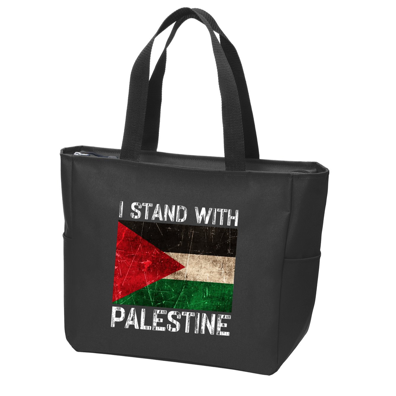 Support I Stand With Palestine Free Palestine Flag Arabic Zip Tote Bag