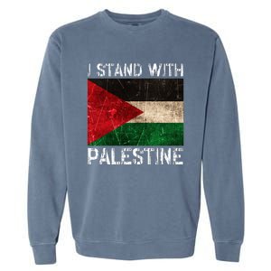 Support I Stand With Palestine Free Palestine Flag Arabic Garment-Dyed Sweatshirt