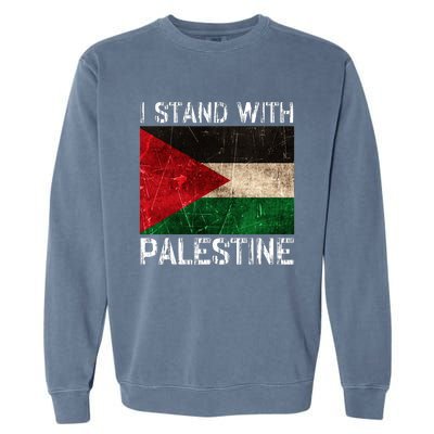 Support I Stand With Palestine Free Palestine Flag Arabic Garment-Dyed Sweatshirt