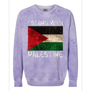 Support I Stand With Palestine Free Palestine Flag Colorblast Crewneck Sweatshirt