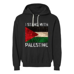 Support I Stand With Palestine Free Palestine Flag Garment-Dyed Fleece Hoodie