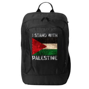 Support I Stand With Palestine Free Palestine Flag City Backpack