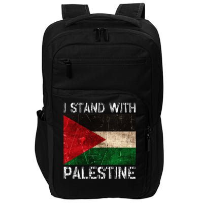 Support I Stand With Palestine Free Palestine Flag Impact Tech Backpack