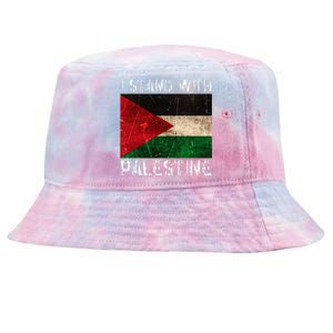 Support I Stand With Palestine Free Palestine Flag Tie-Dyed Bucket Hat