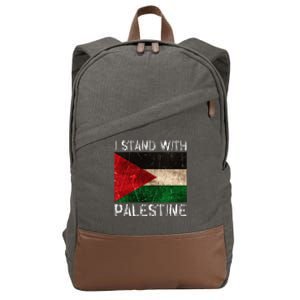 Support I Stand With Palestine Free Palestine Flag Cotton Canvas Backpack