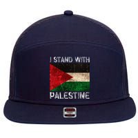 Support I Stand With Palestine Free Palestine Flag 7 Panel Mesh Trucker Snapback Hat