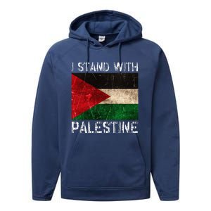 Support I Stand With Palestine Free Palestine Flag Performance Fleece Hoodie