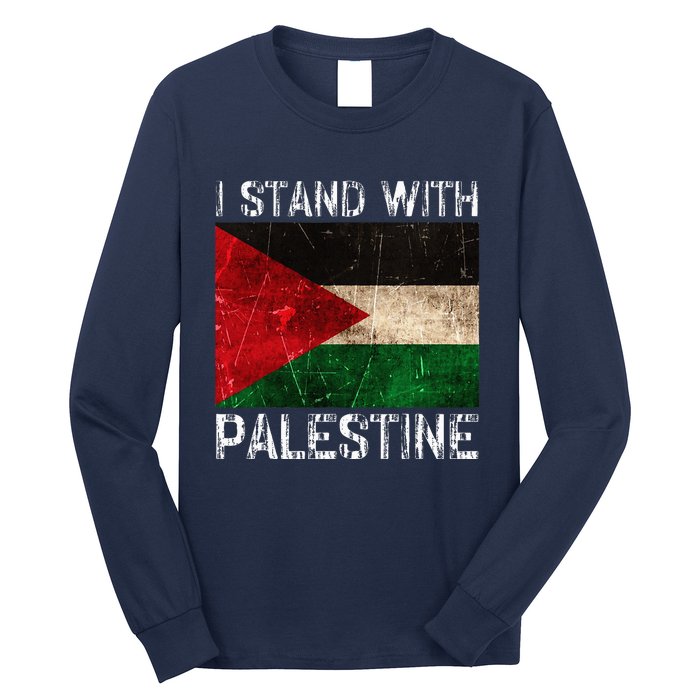 Support I Stand With Palestine Free Palestine Flag Long Sleeve Shirt