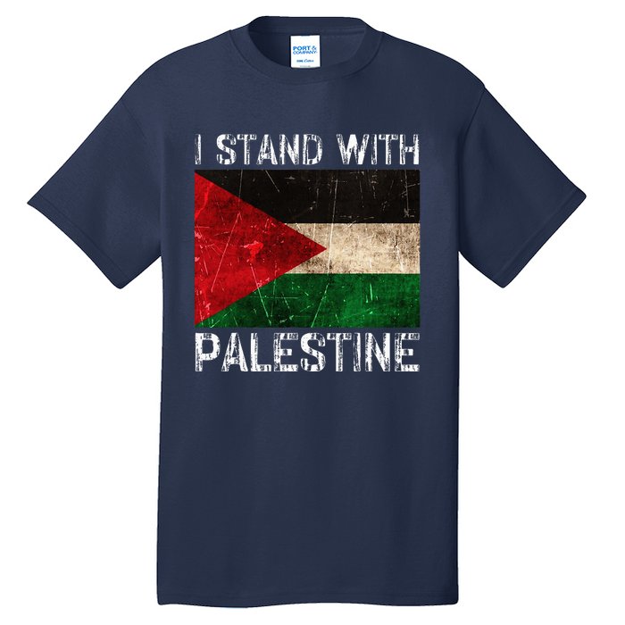 Support I Stand With Palestine Free Palestine Flag Tall T-Shirt