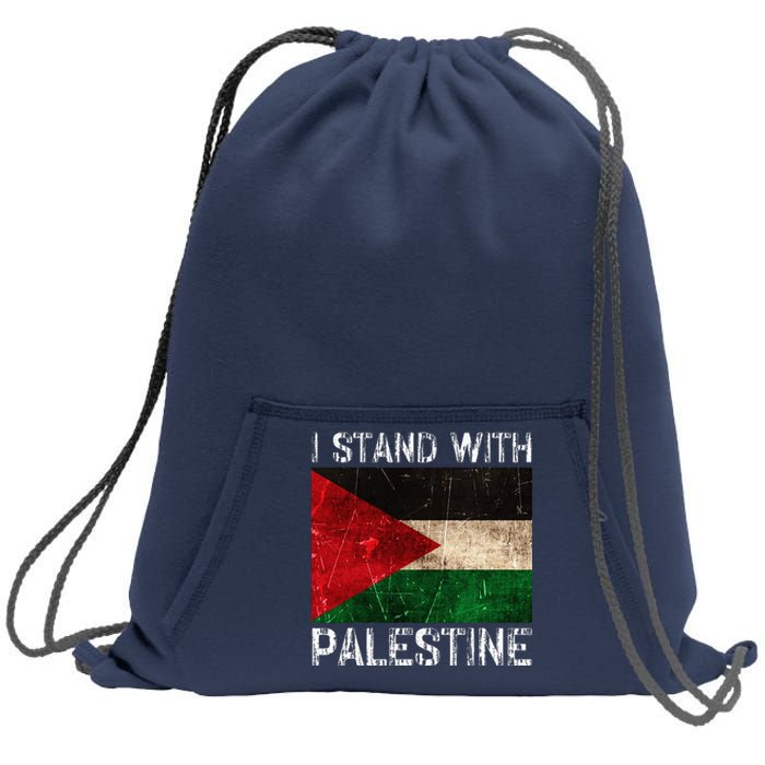 Support I Stand With Palestine Free Palestine Flag Sweatshirt Cinch Pack Bag