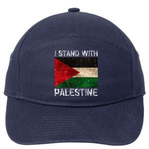 Support I Stand With Palestine Free Palestine Flag 7-Panel Snapback Hat