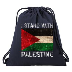 Support I Stand With Palestine Free Palestine Flag Drawstring Bag